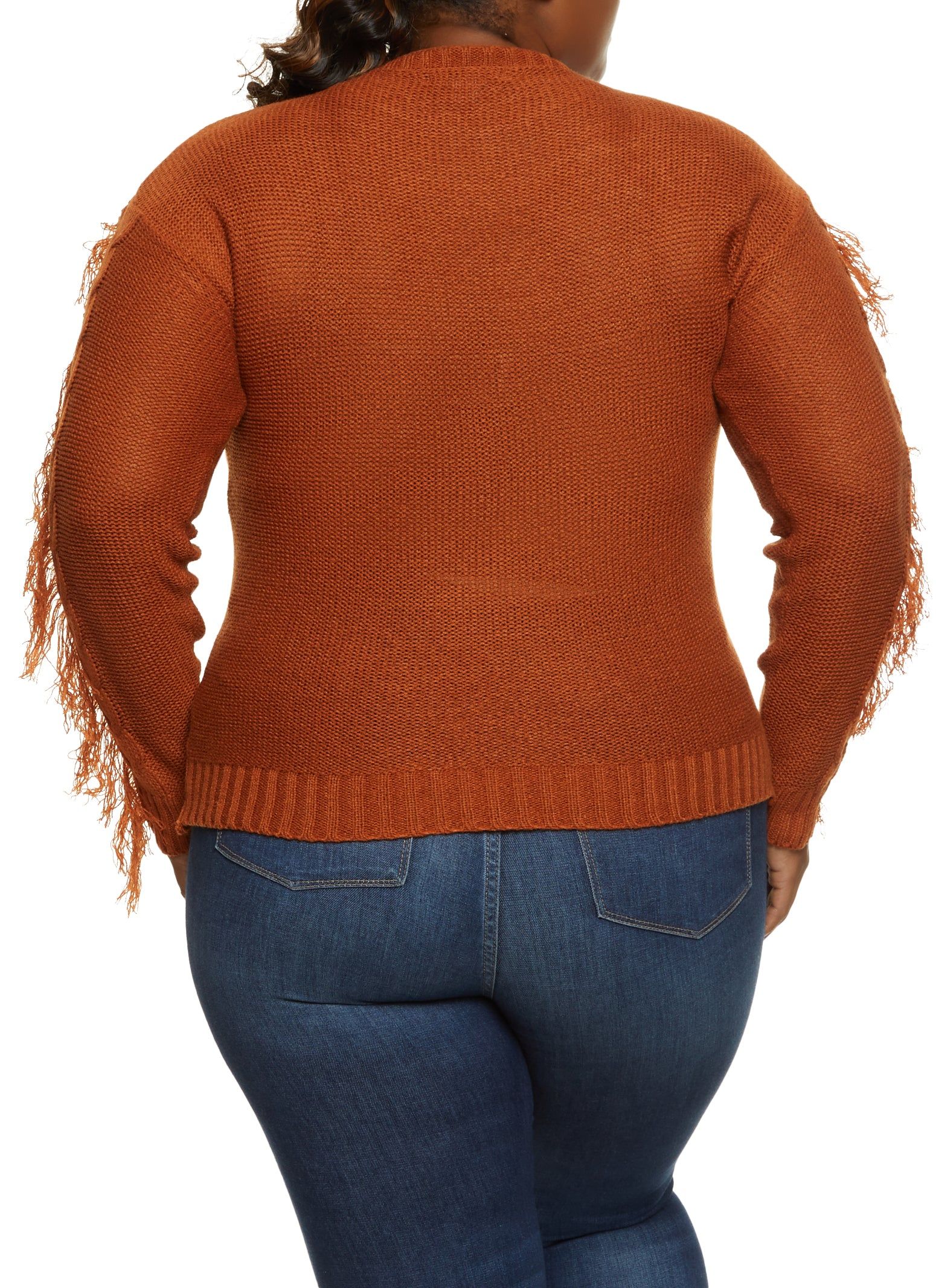 Plus Size Cable Knit Fringe Sweater sold by Rainbow product image thumbnail 2