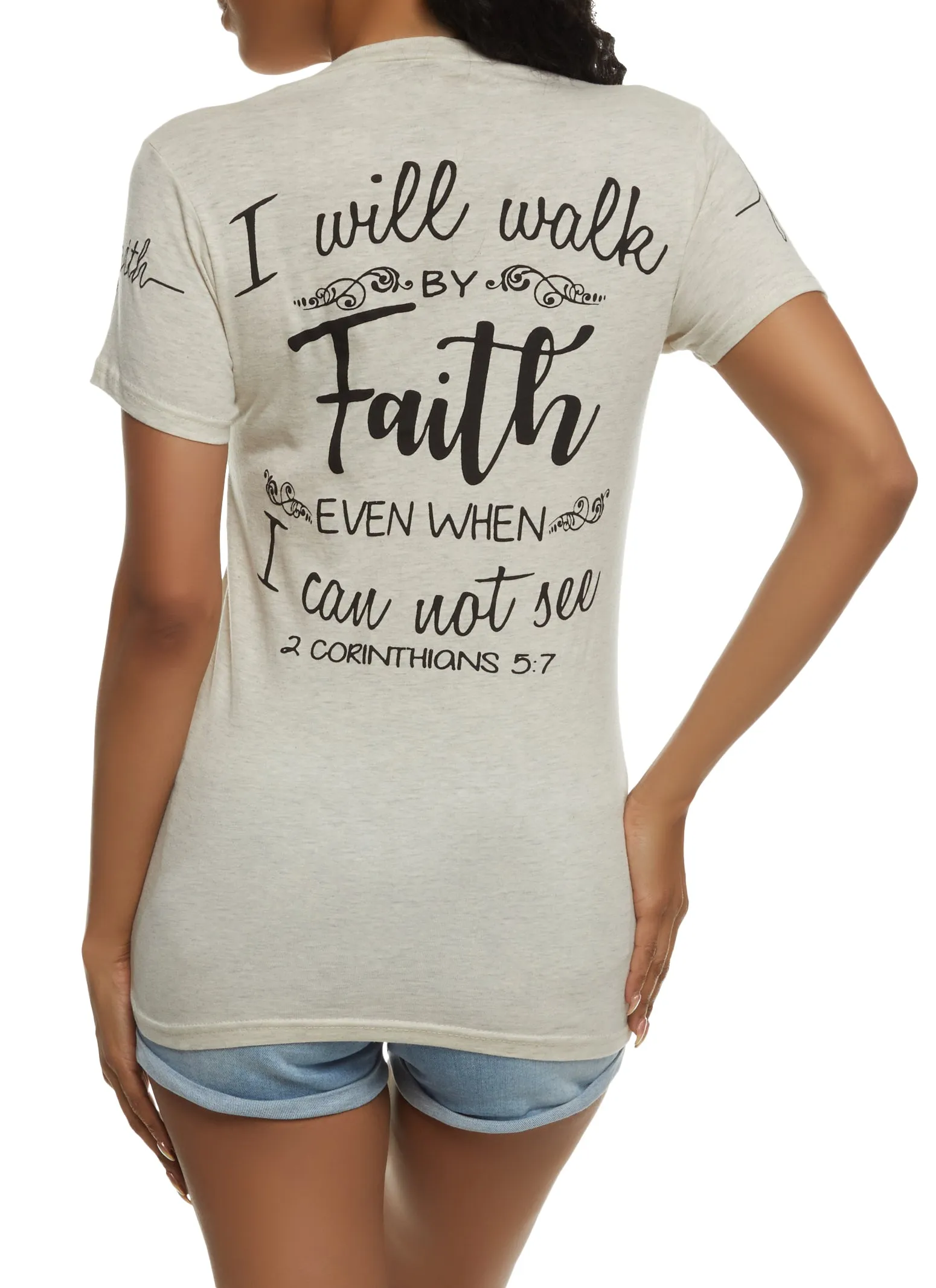 Faith Sequin Short Sleeve Graphic T Shirt sold by Rainbow product image thumbnail 2