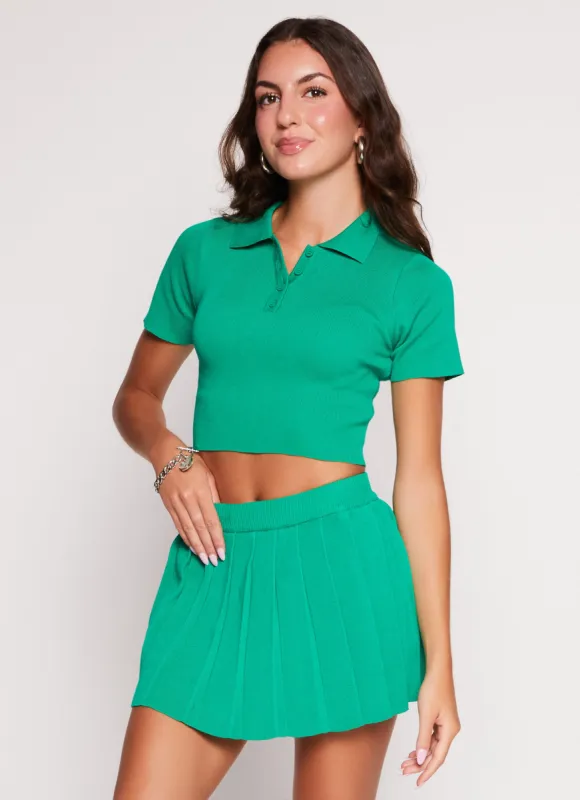 Daisy Pleated Mini Skort sold by Rainbow