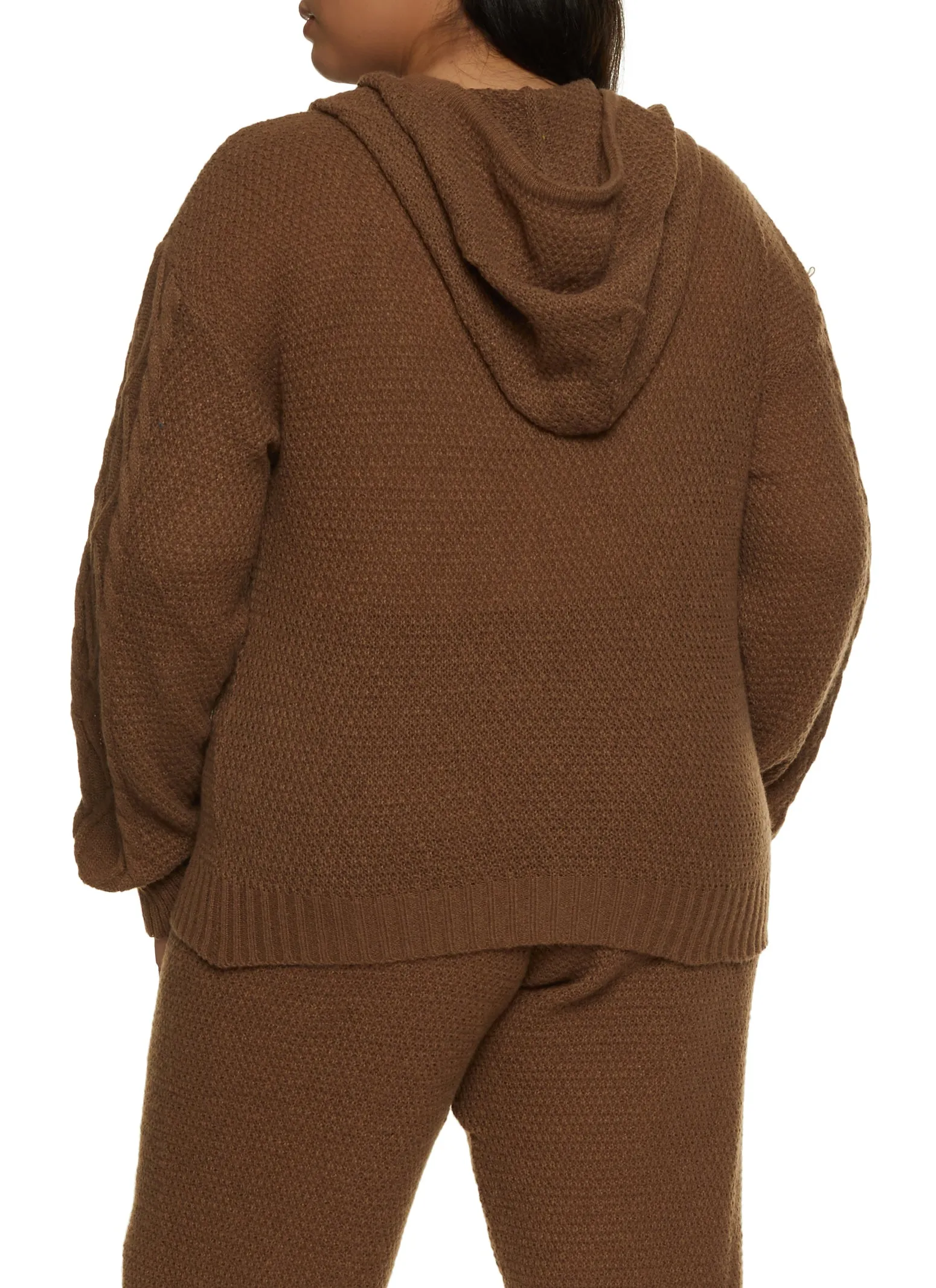 Plus Size Cable Knit Pullover Hoodie sold by Rainbow product image thumbnail 3