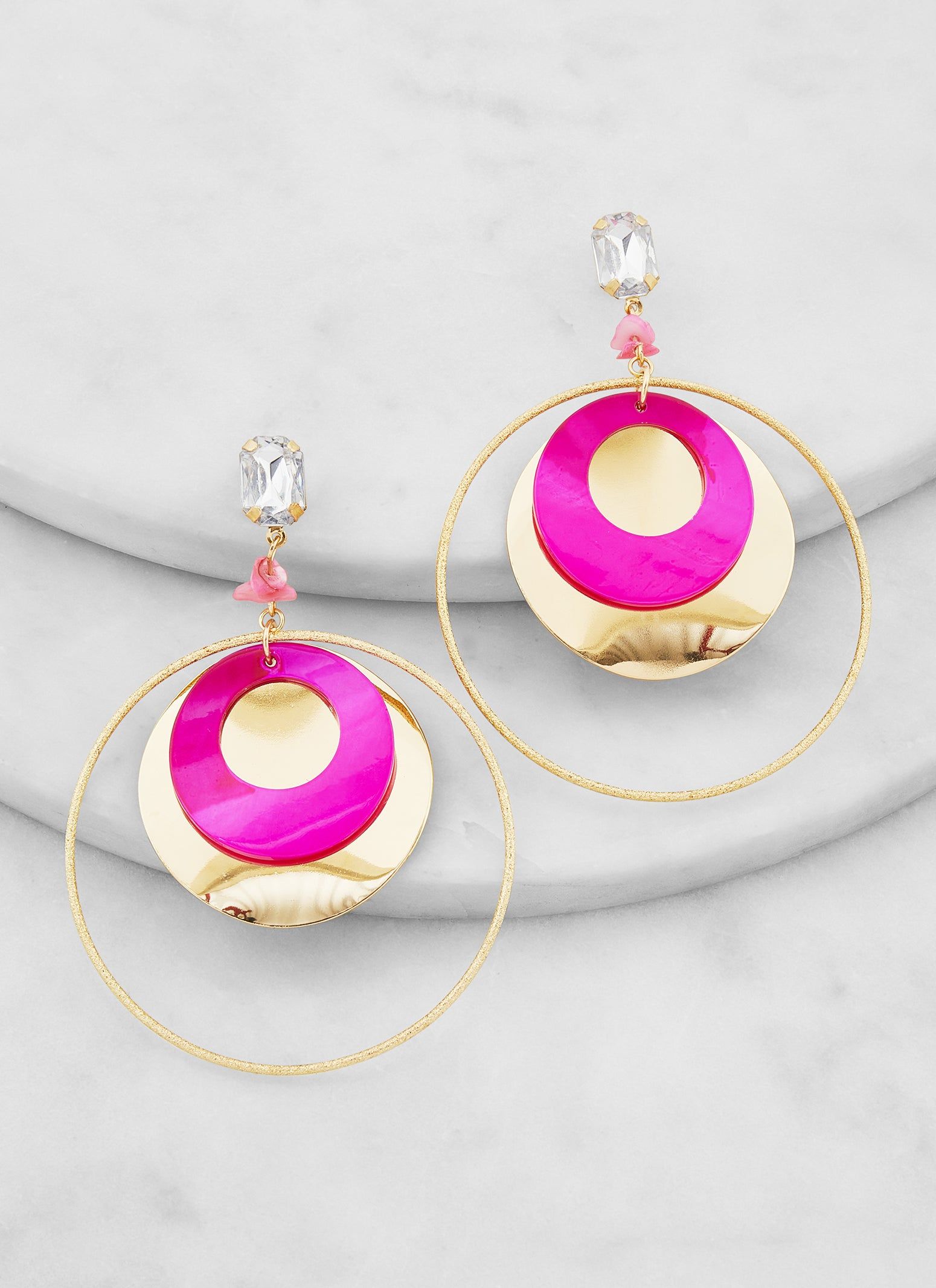 Layered Shell Statement Drop Earrings sold by Rainbow product image thumbnail 3