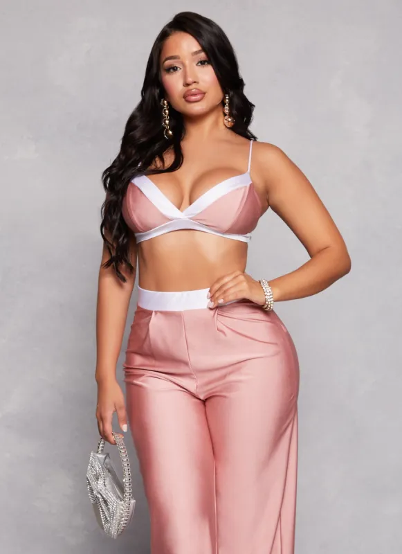 Contrast Trim Plunge Bralette sold by Rainbow