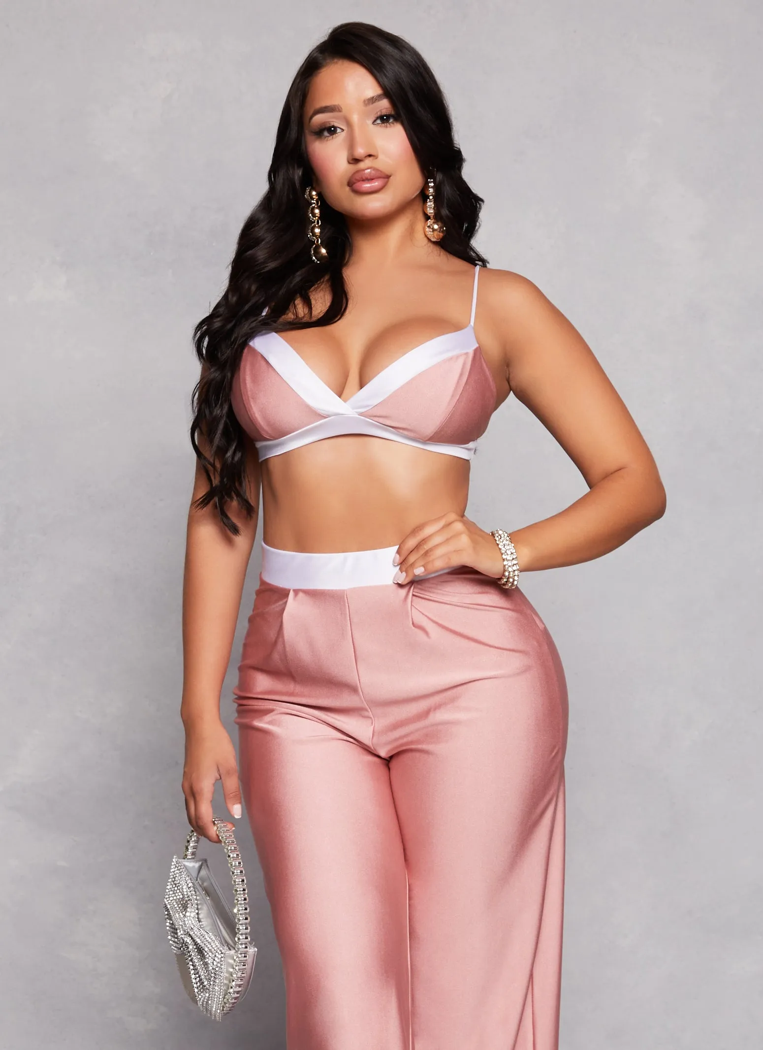 Contrast Trim Plunge Bralette sold by Rainbow