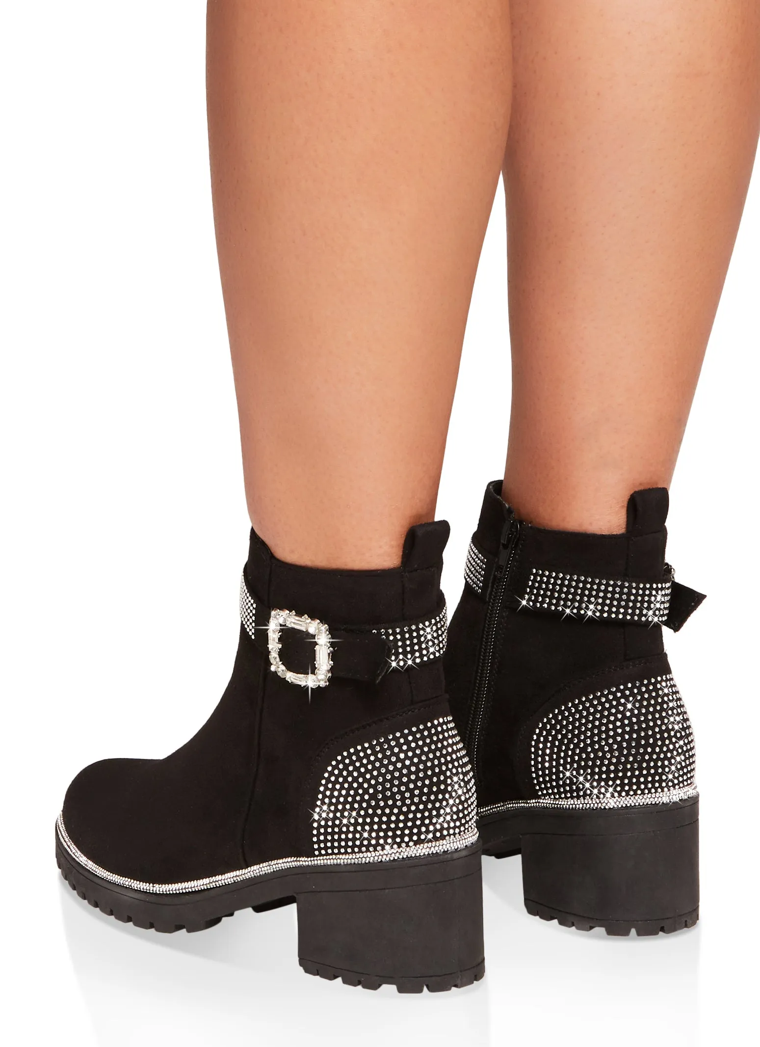 Rhinestone Trim Buckle Booties sold by Rainbow product image thumbnail 3