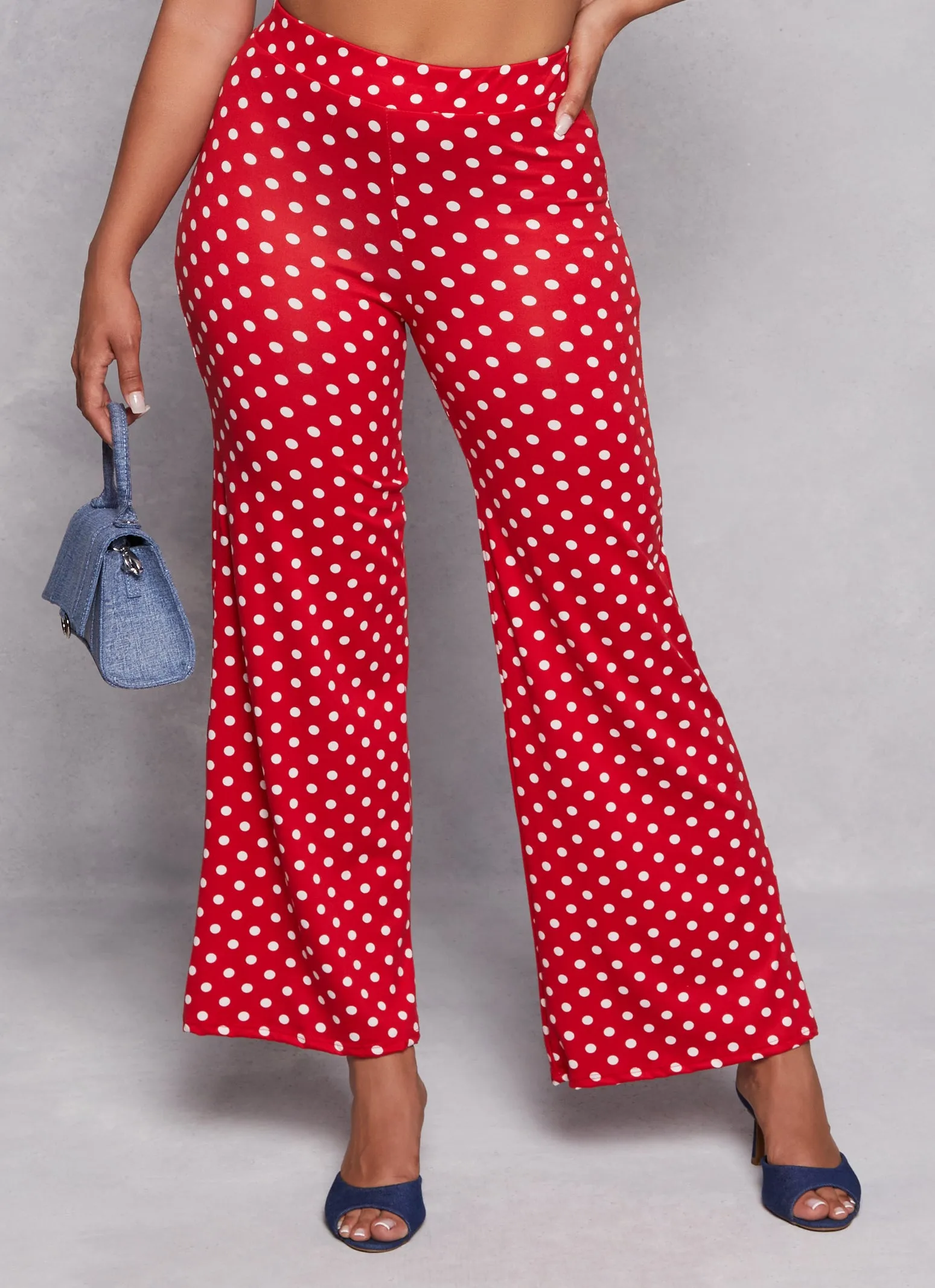 Polka Dot High Waist Flare Pants sold by Rainbow product image thumbnail 2