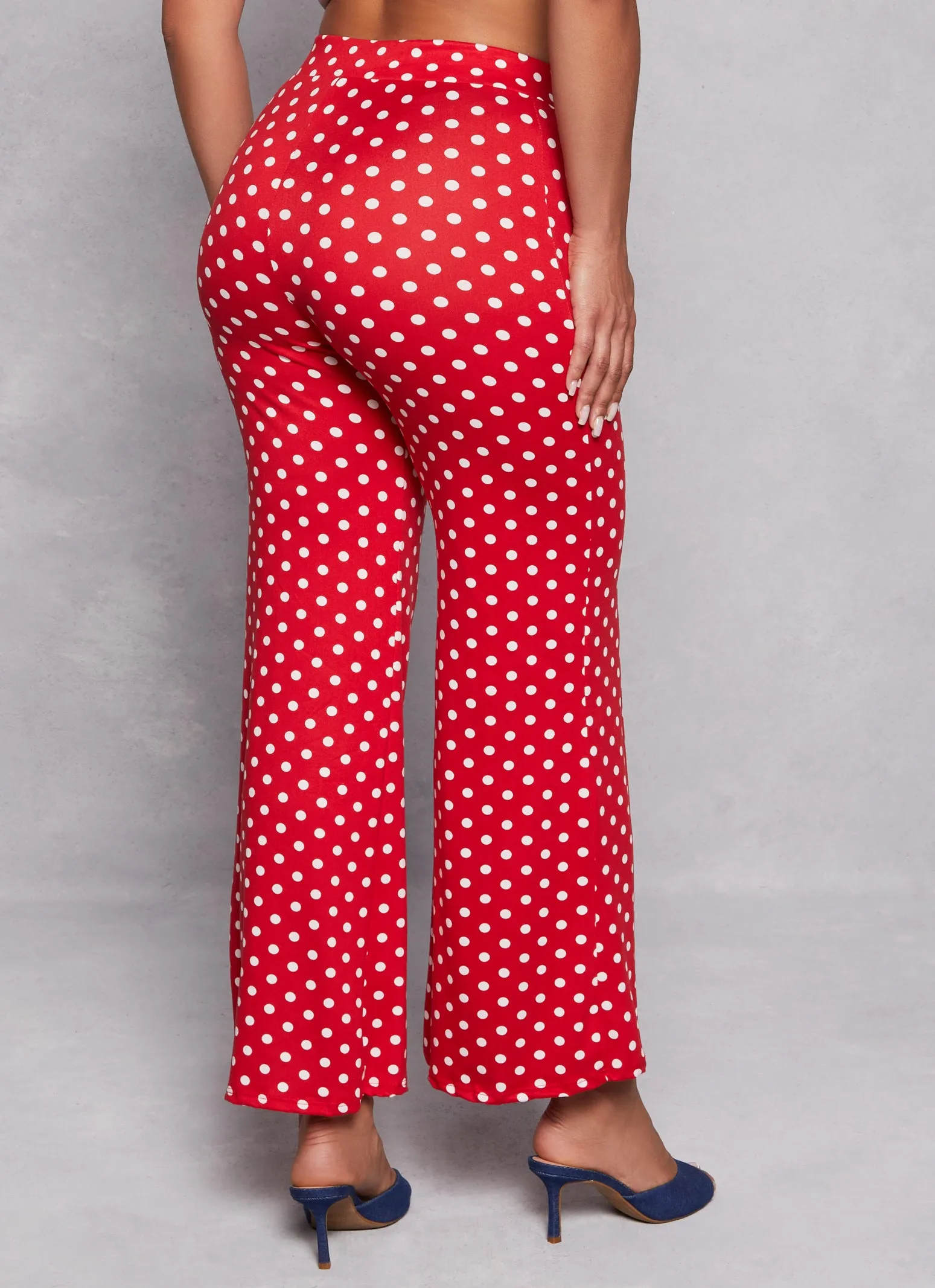 Polka Dot High Waist Flare Pants sold by Rainbow product image thumbnail 3