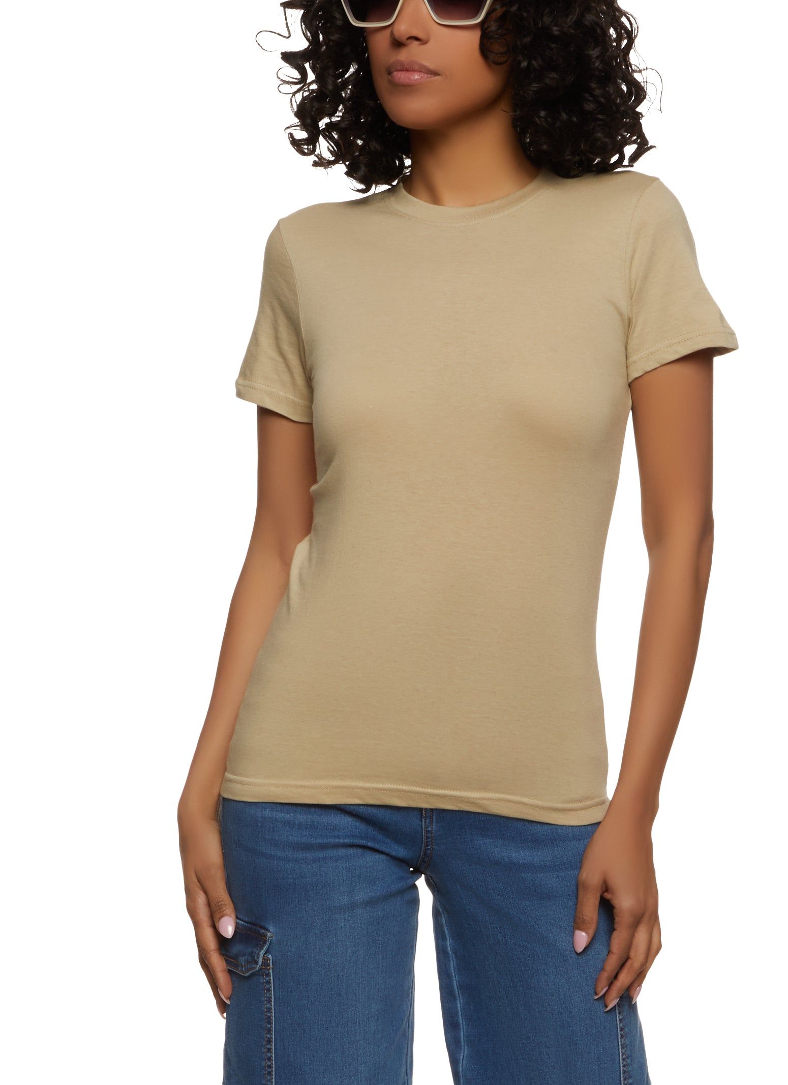 Basic Crew Neck Short Sleeve T Shirt sold by Rainbow