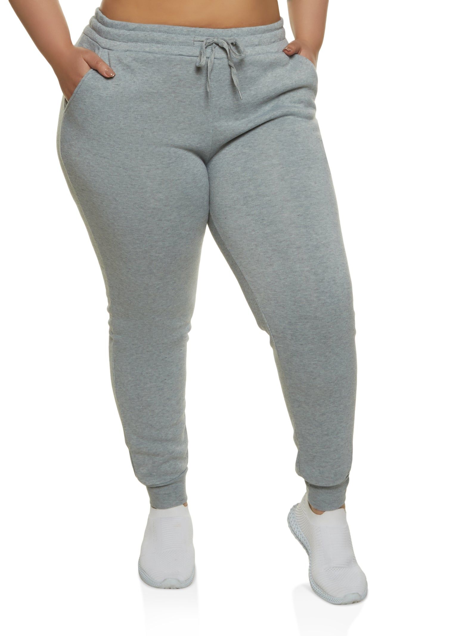 Plus Size Fleece High Waisted Joggers sold by Rainbow