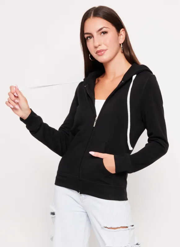 Basic Zip Front Hoodie sold by Rainbow