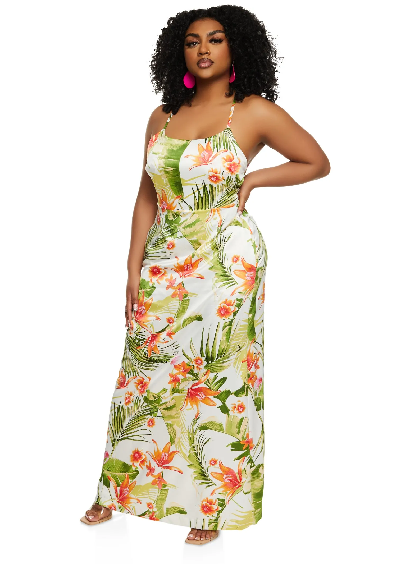 Haute Monde Tropical Print Cami Maxi Dress sold by Rainbow product image thumbnail 2