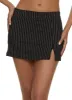 Pinstripe Slit Detail Mini Skort sold by Rainbow