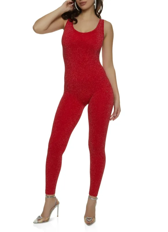 Lurex Scoop Neck Sleeveless Seamless Jumpsuit sold by Rainbow