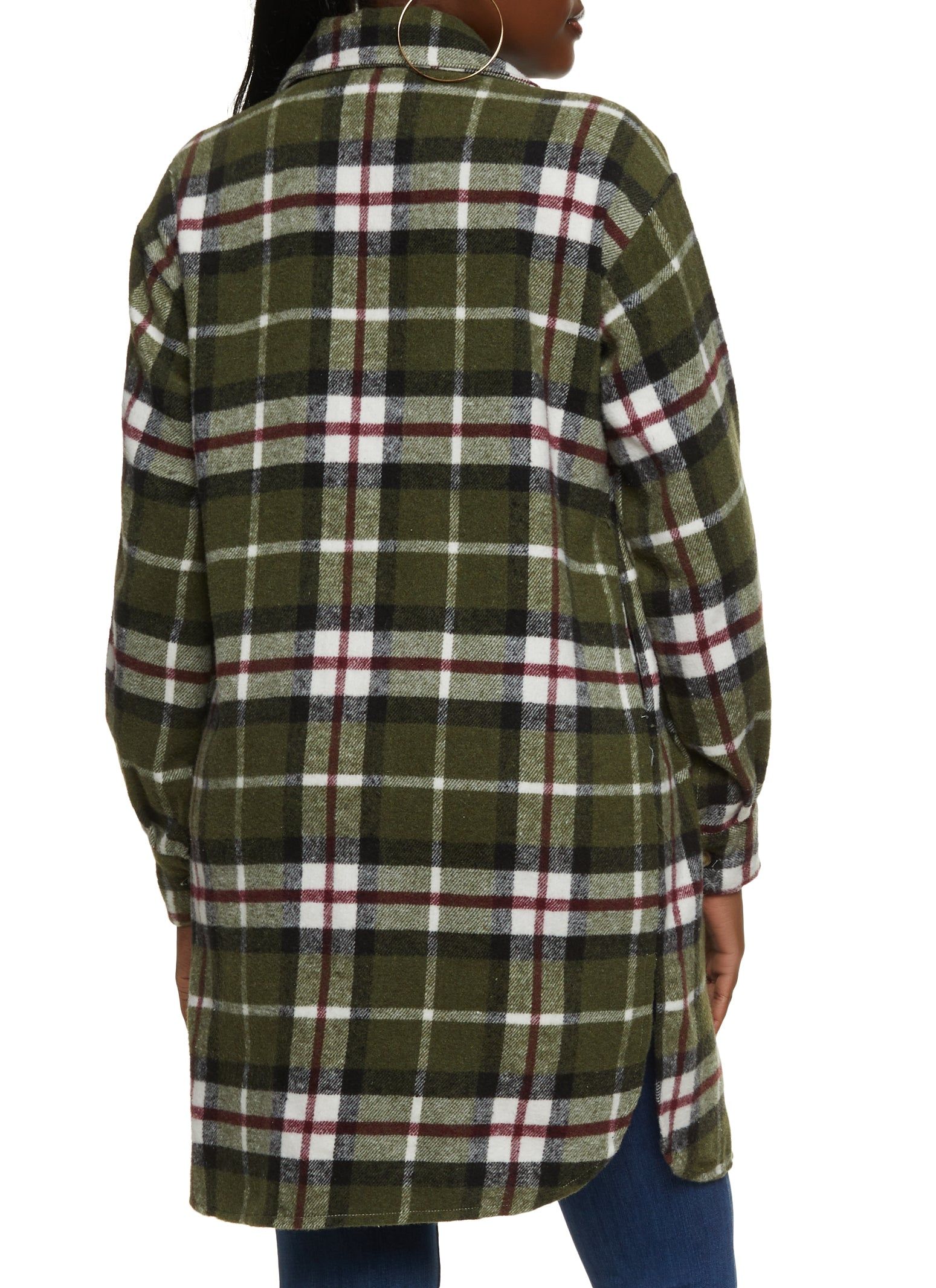 Plaid Oversized Button Front Shacket sold by Rainbow product image thumbnail 2