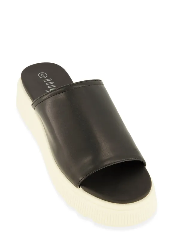 Round Toe Platform Slide Sandals sold by Rainbow