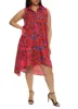 Plus Size Floral Print Sleeveless Button Front Shirt Dress sold by Rainbow