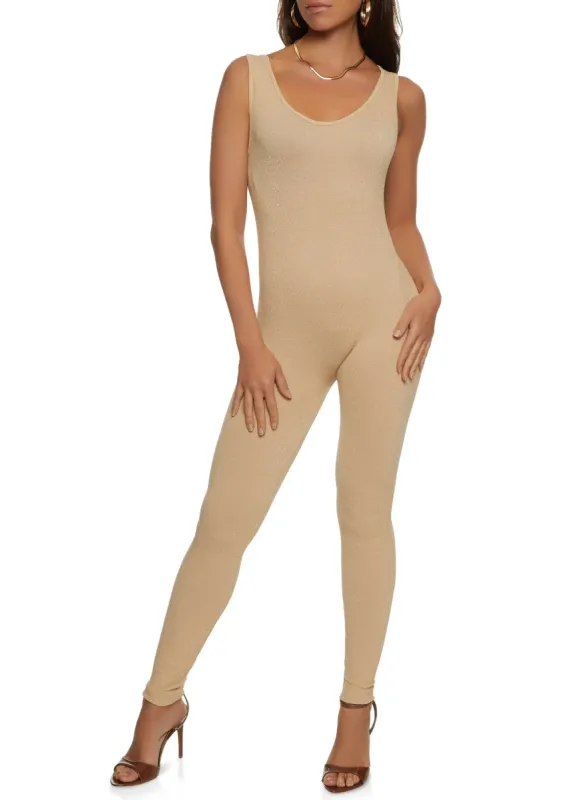Lurex Scoop Neck Sleeveless Seamless Jumpsuit sold by Rainbow