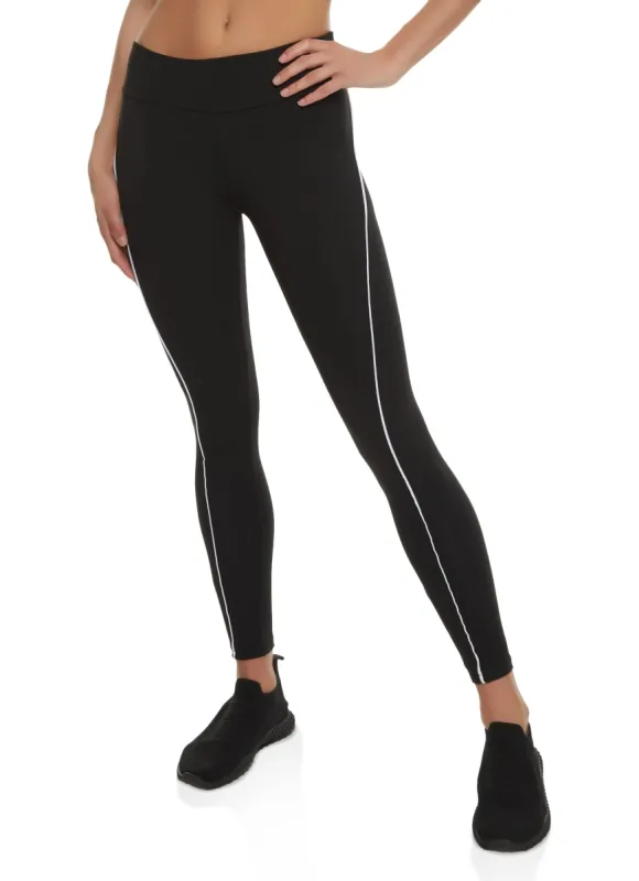 Contrast Piping Side Detail Leggings sold by Rainbow
