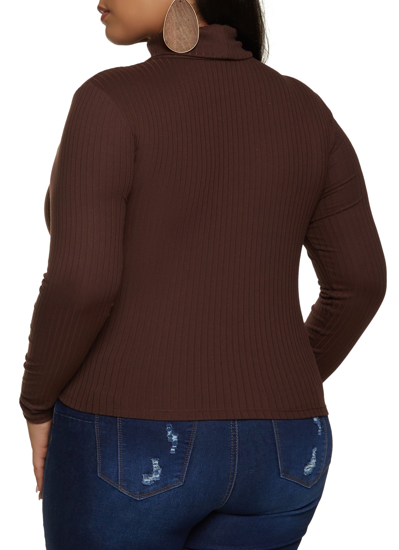 Plus Size Basic Ribbed Knit Turtleneck Top sold by Rainbow product image thumbnail 2