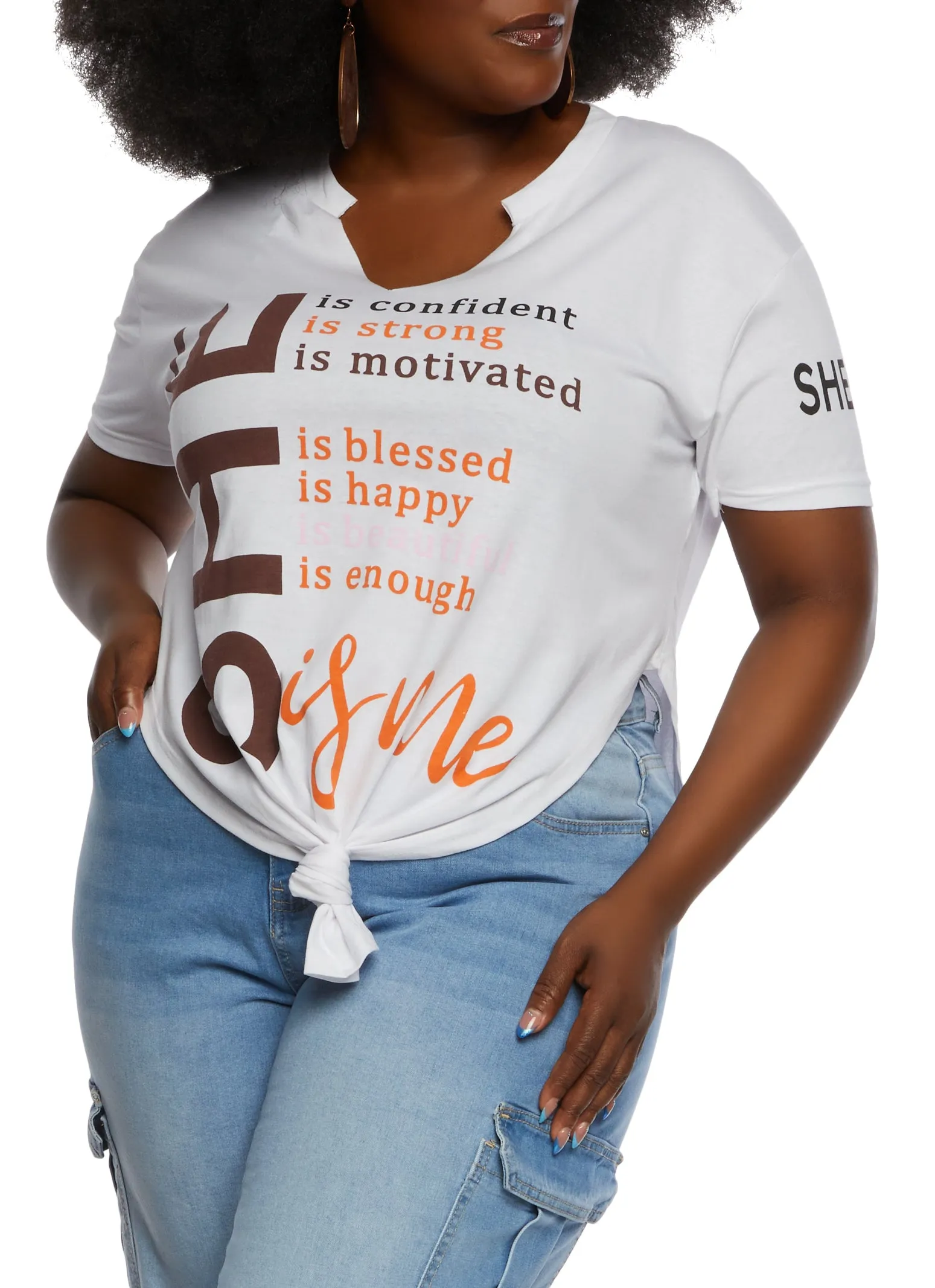 Plus Size She Is Me Graphic Notch Neck Tee sold by Rainbow product image thumbnail 2