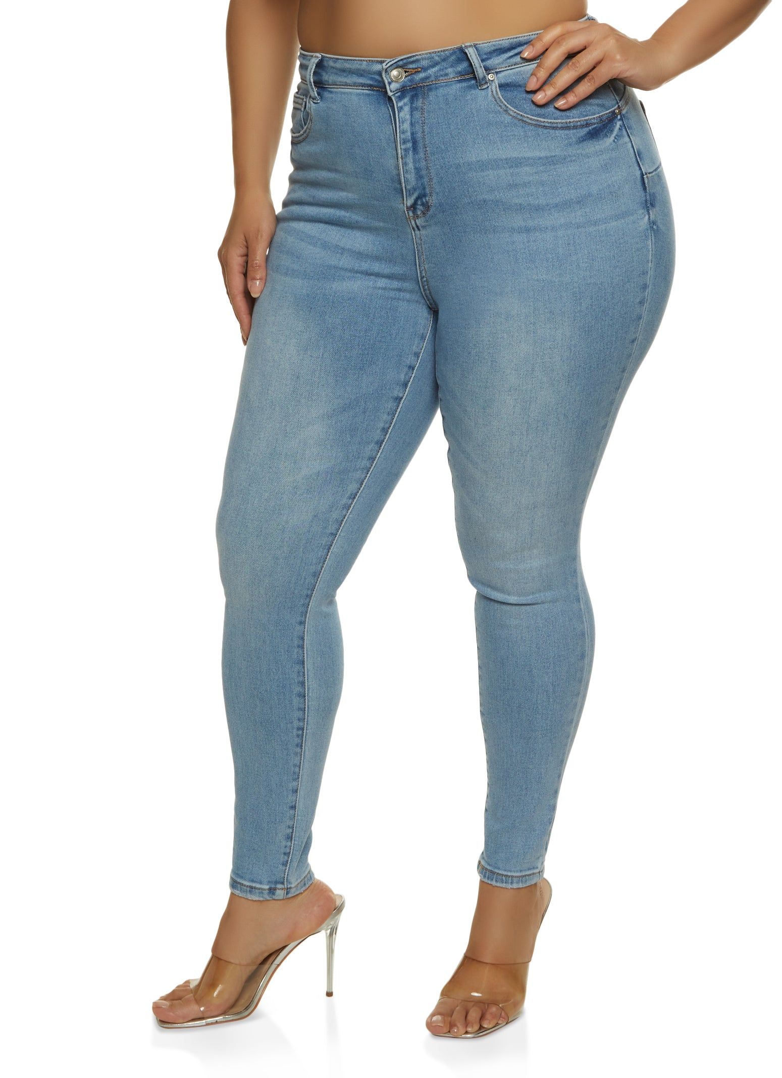 Plus Size WAX Whiskered High Waisted Jeans sold by Rainbow