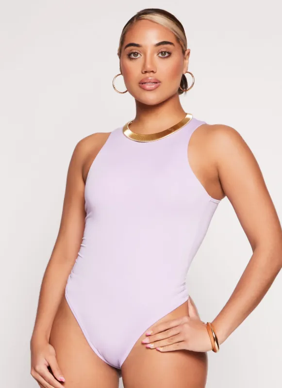 Daisy Solid Racerback Tank Bodysuit sold by Rainbow