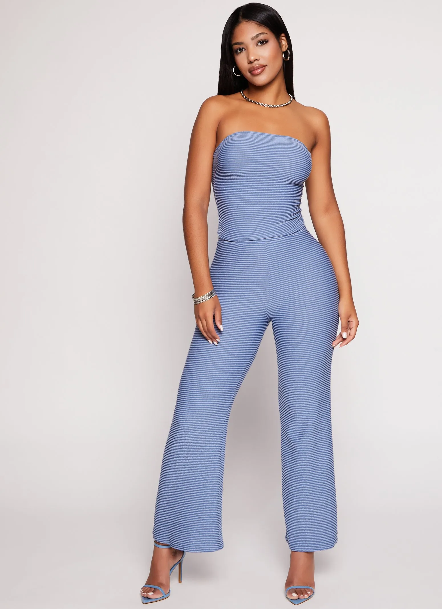 Textured Rib Knit Palazzo Pants sold by Rainbow