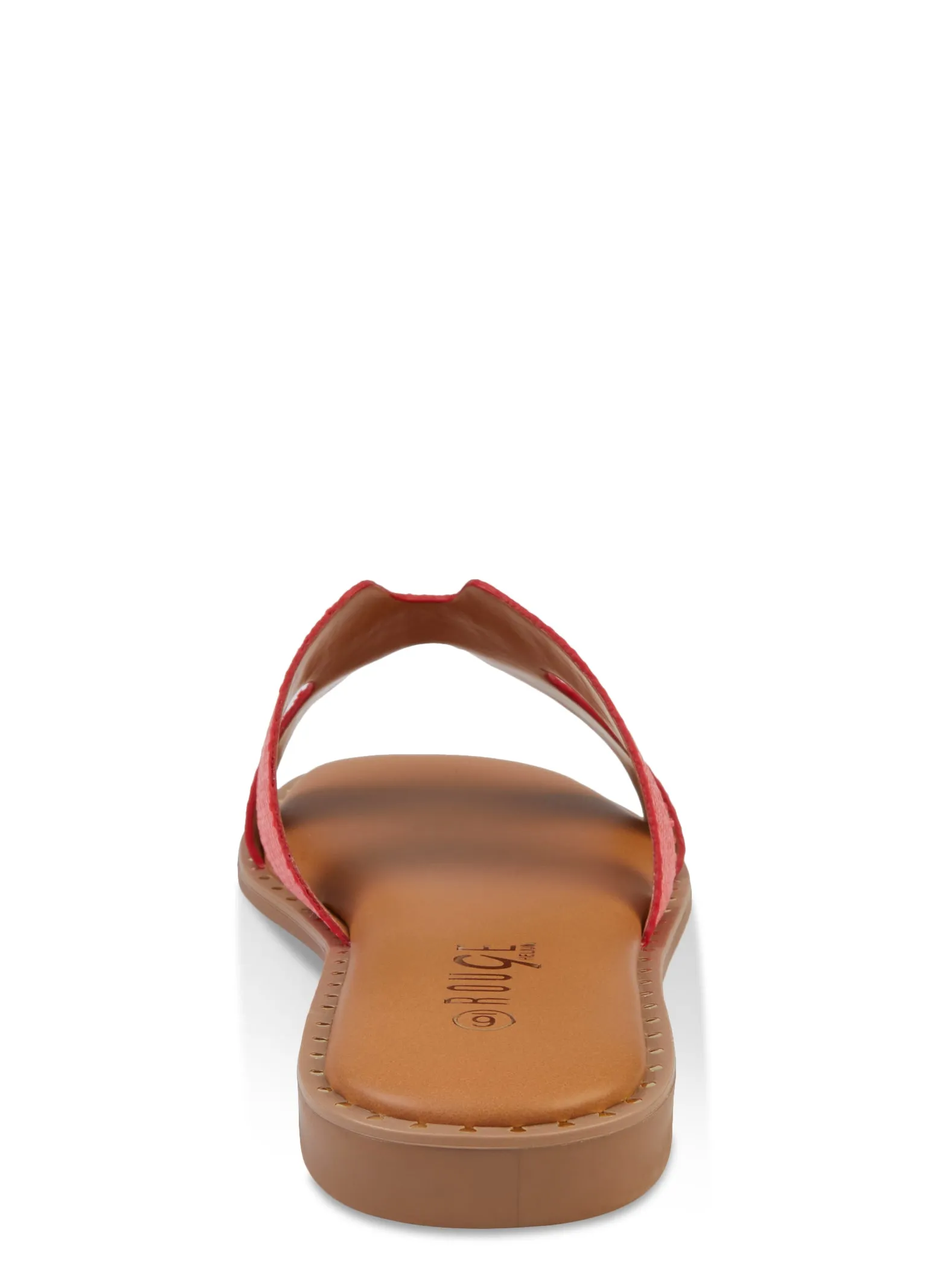 Studded Trim Straw Cut Out Band Slide Sandals sold by Rainbow product image thumbnail 3