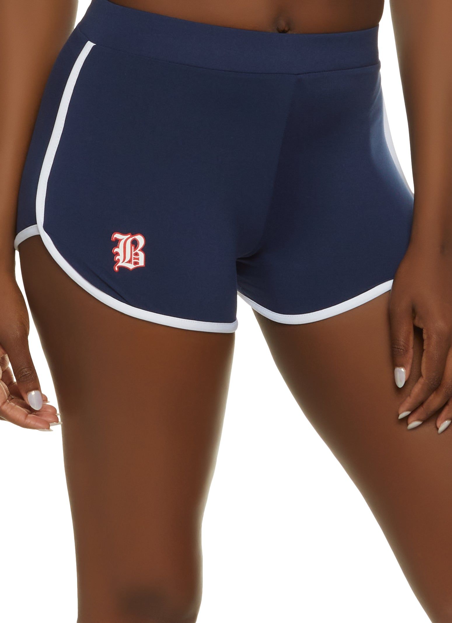 Graphic Contrast Trim Dolphin Shorts sold by Rainbow