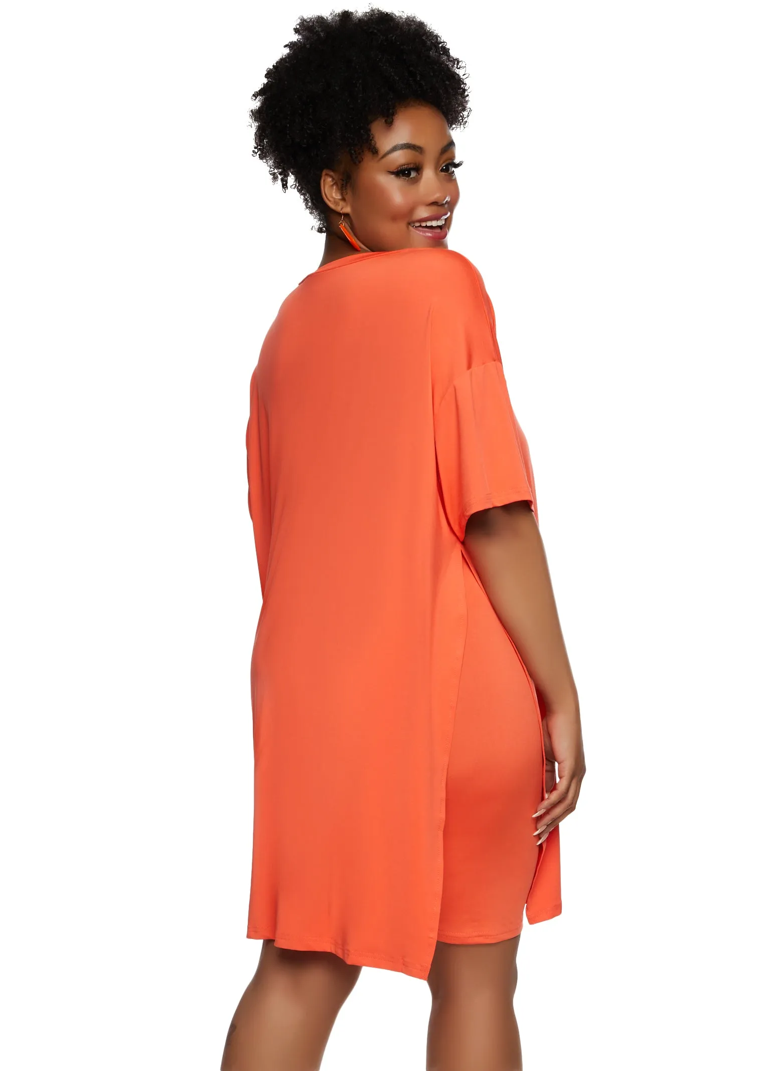 Plus Size Daisy Side Slit Oversized Tee sold by Rainbow product image thumbnail 3