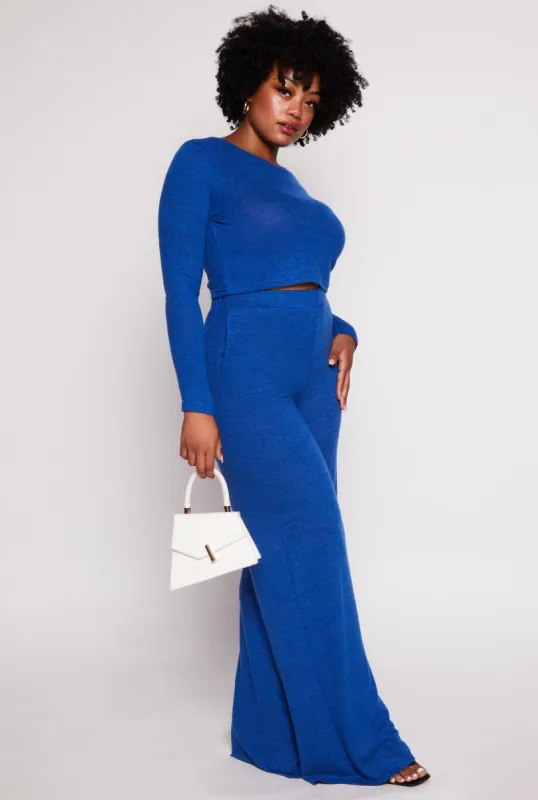 Plus Size Brush Knit High Waist Pants sold by Rainbow