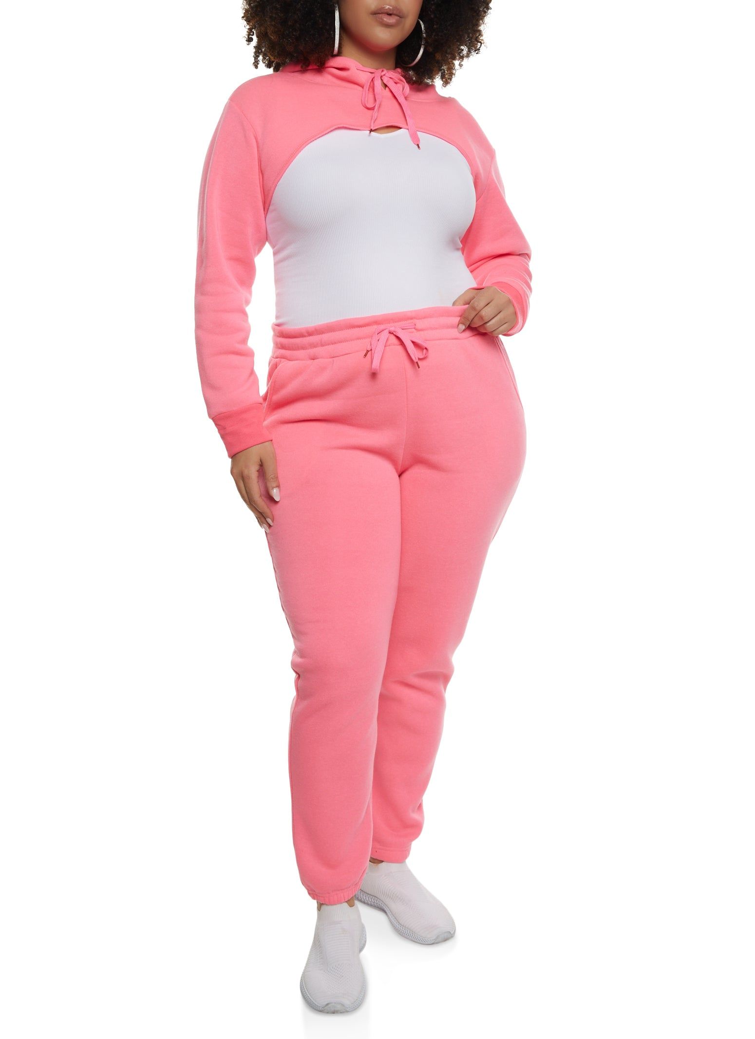 Plus Size Long Sleeve Shrug Hoodie sold by Rainbow product image thumbnail 2