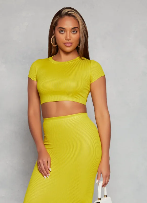 Lurex Ribbed Knit Crop Top sold by Rainbow