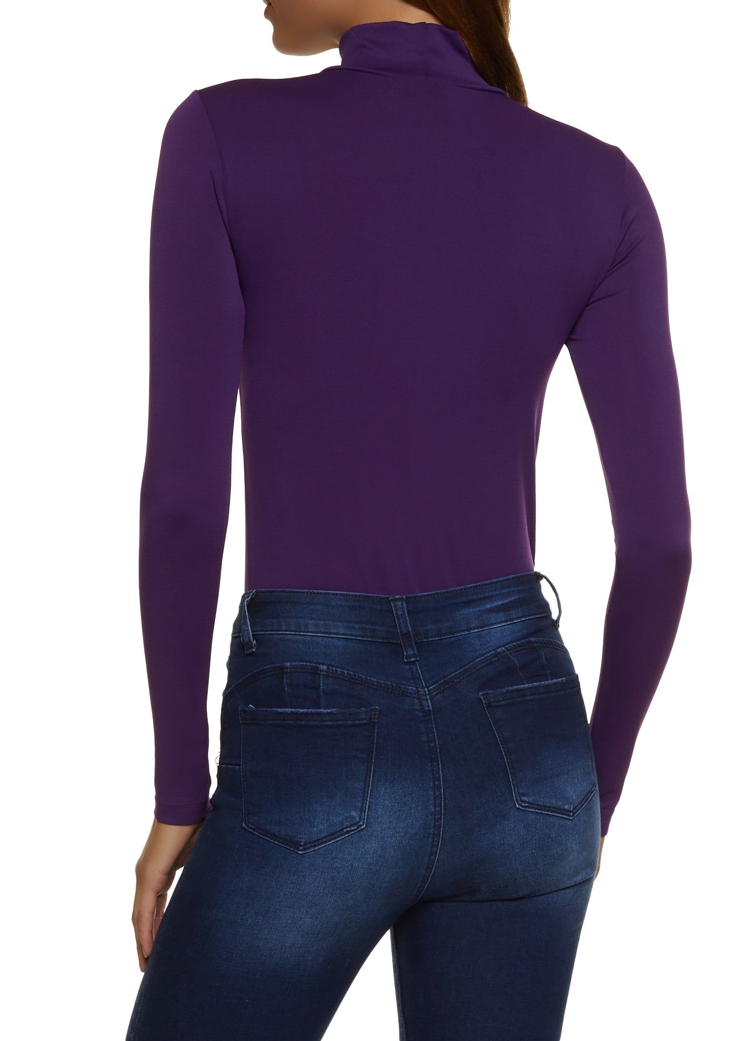 Basic Mock Neck Long Sleeve Bodysuit sold by Rainbow product image thumbnail 3