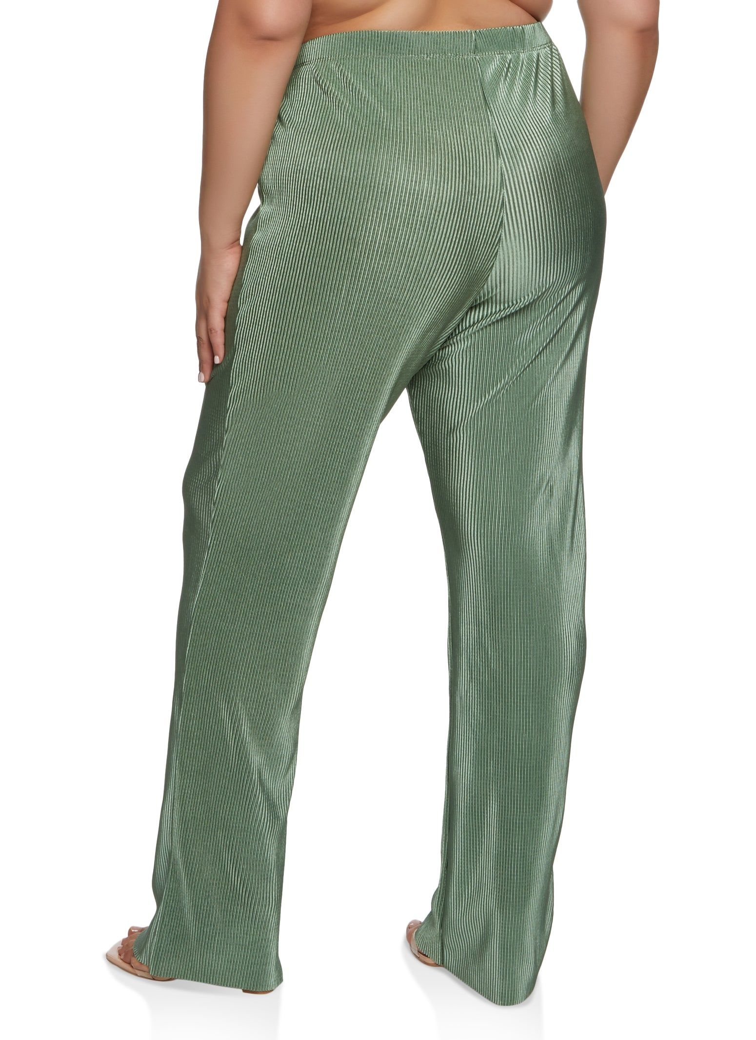 Plus Size Plisse High Waist Palazzo Pants sold by Rainbow product image thumbnail 3