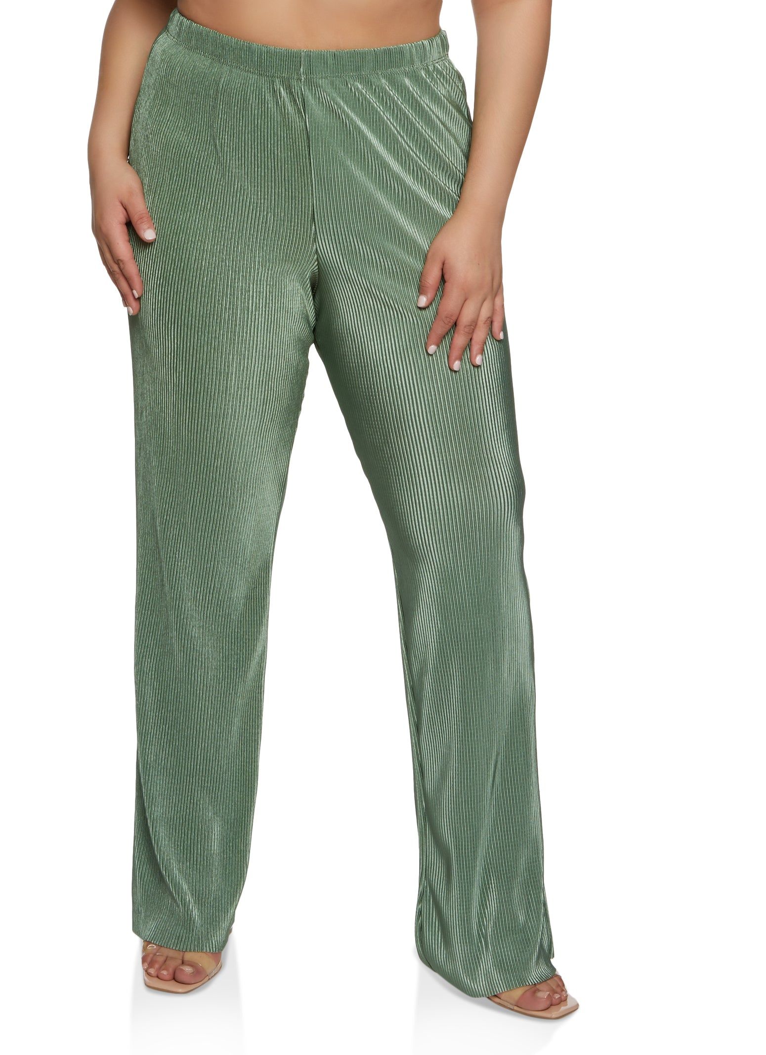 Plus Size Plisse High Waist Palazzo Pants sold by Rainbow product image thumbnail 2