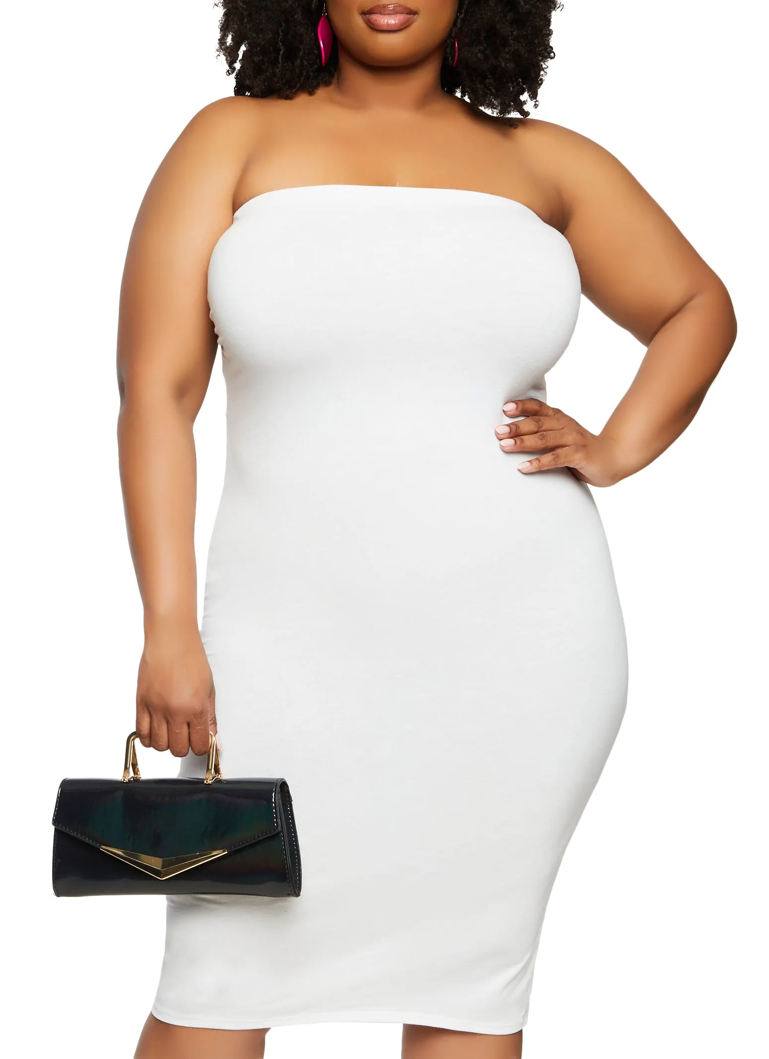 Plus Size Basic Midi Tube Dress sold by Rainbow