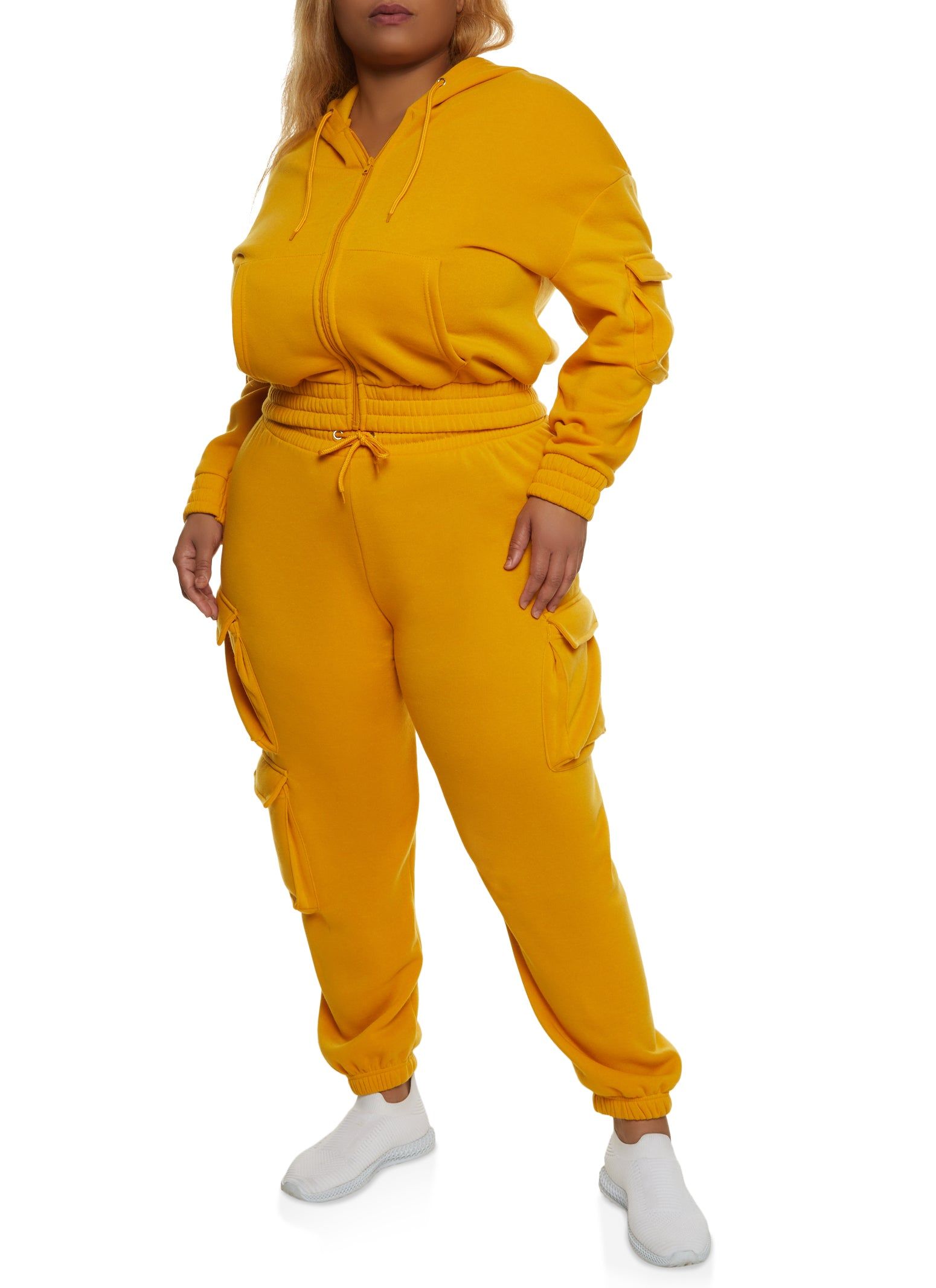 Plus Size Zip Front Cargo Pocket Hoodie sold by Rainbow product image thumbnail 2
