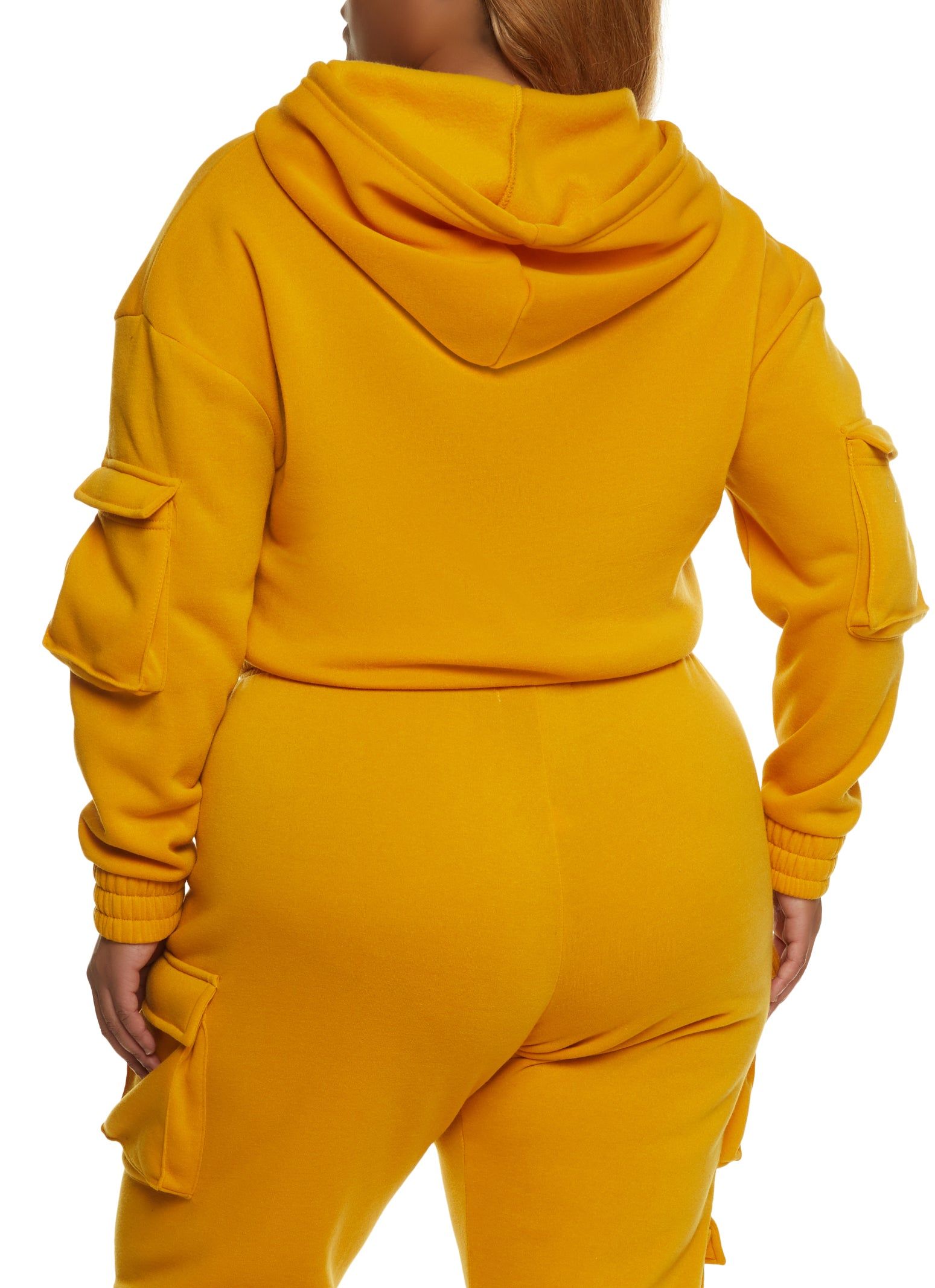 Plus Size Zip Front Cargo Pocket Hoodie sold by Rainbow product image thumbnail 3