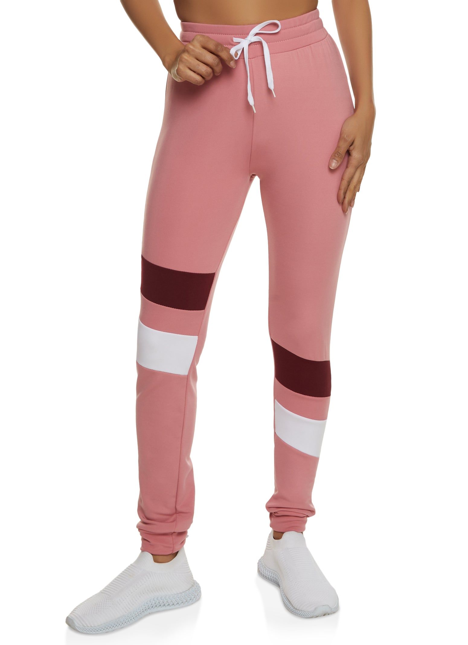 Stripe Detail Drawstring Waist Joggers sold by Rainbow