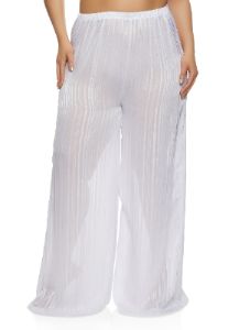Plus Size Lurex Shadow Stripe Wide Leg Pants sold by Rainbow