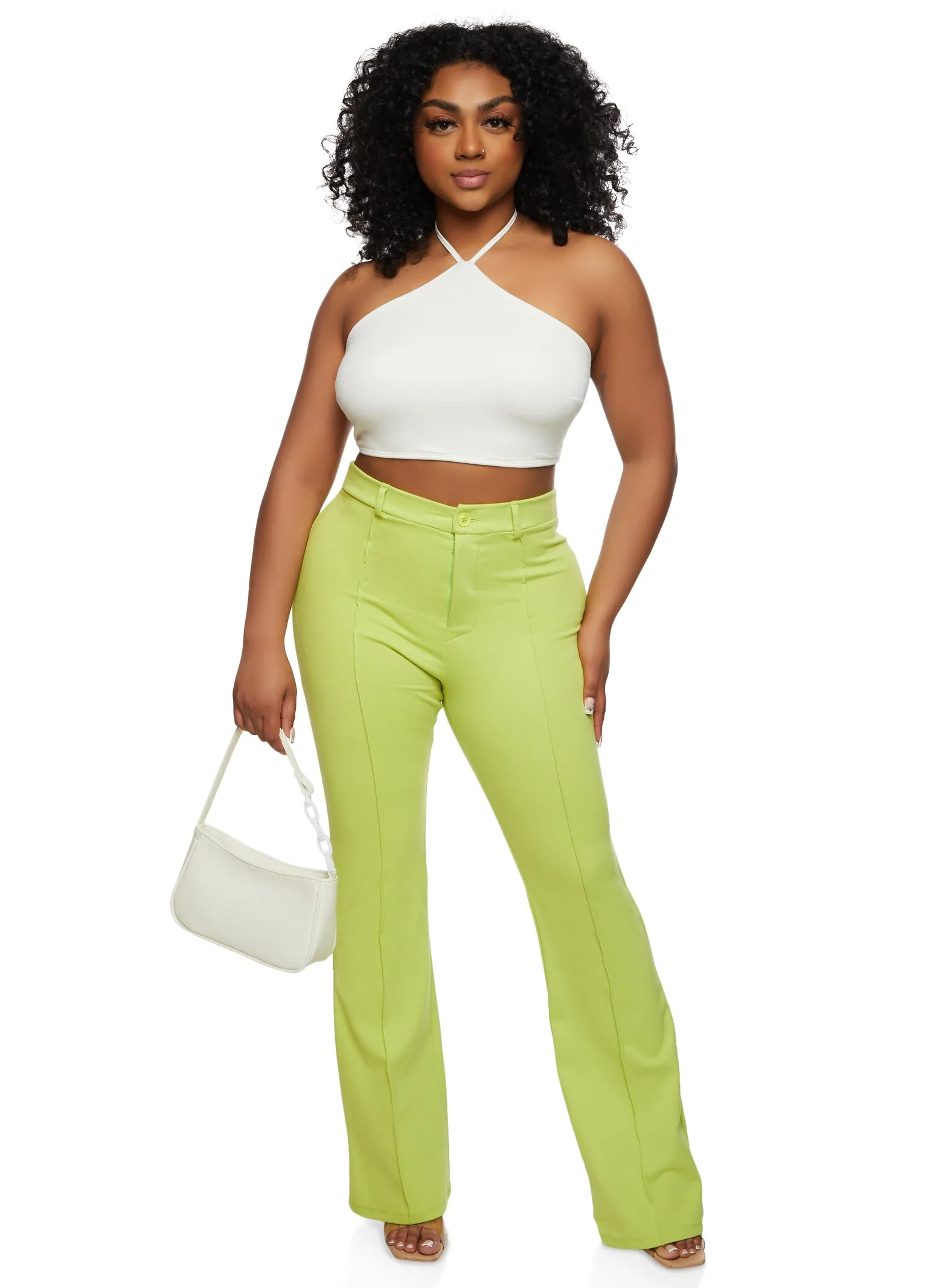 Pintuck High Waist Dress Pants sold by Rainbow