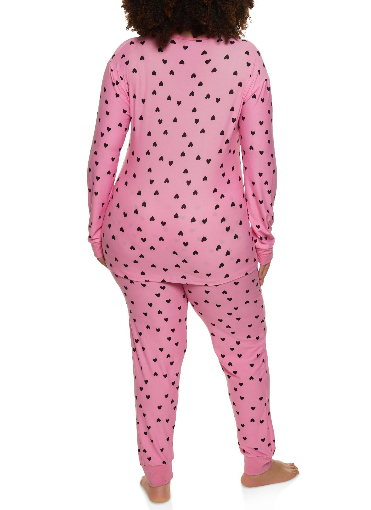Plus Size Babe Heart Printed Pajama Top and Pants sold by Rainbow product image thumbnail 3