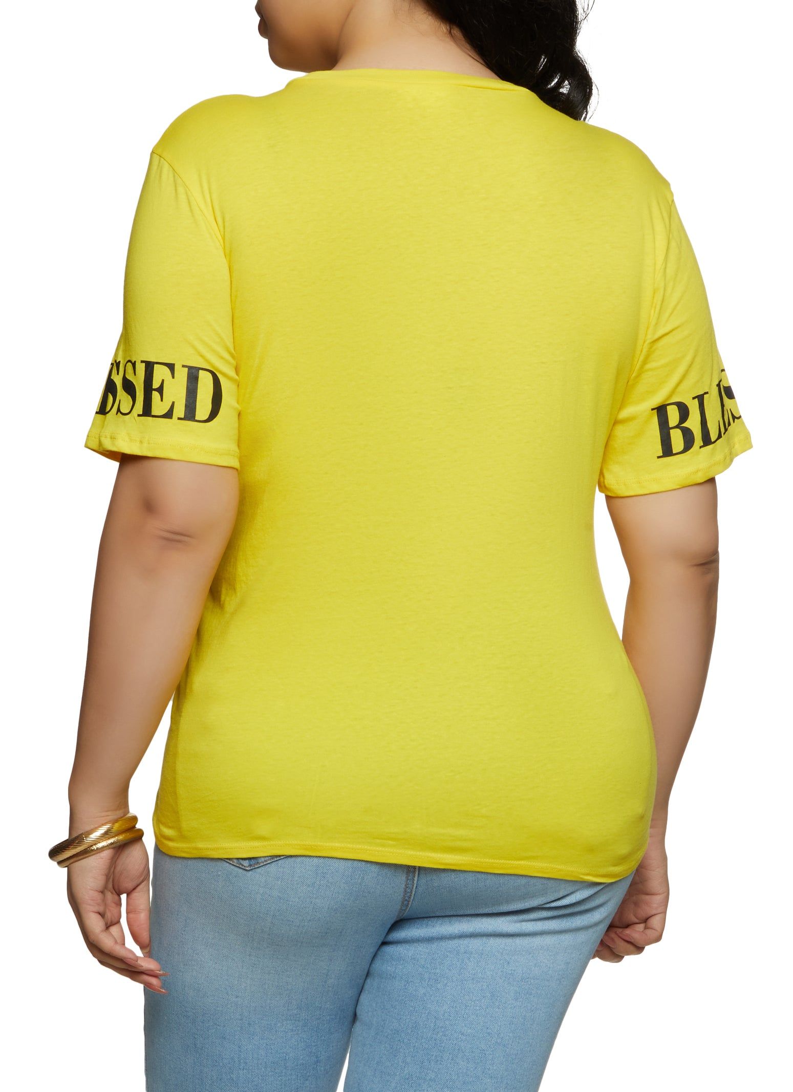 Plus Size Blessed Rose Graphic Laser Cut Tee sold by Rainbow product image thumbnail 2