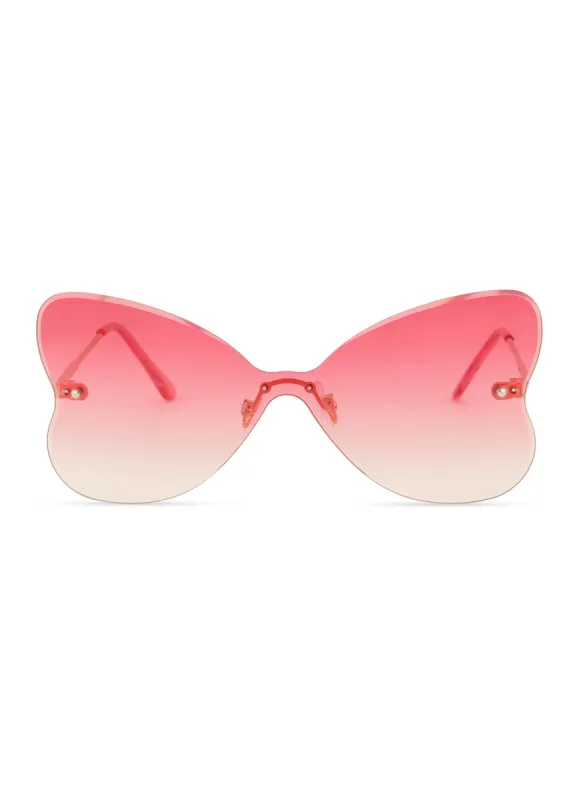Heart Shape Rimless Shield Sunglasses sold by Rainbow