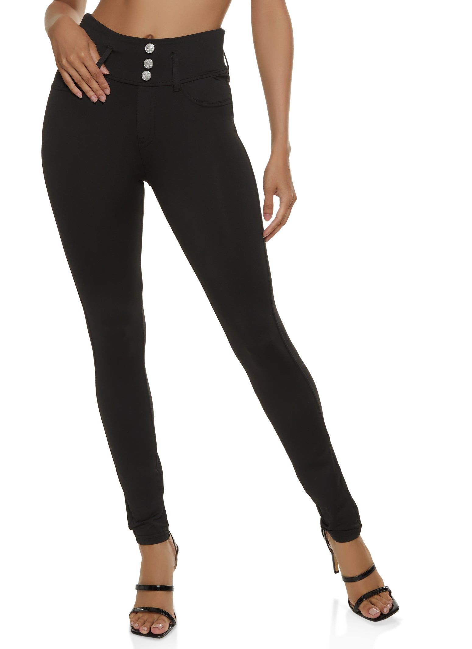 Triple Button Detail Scuba Pants sold by Rainbow product image thumbnail 2