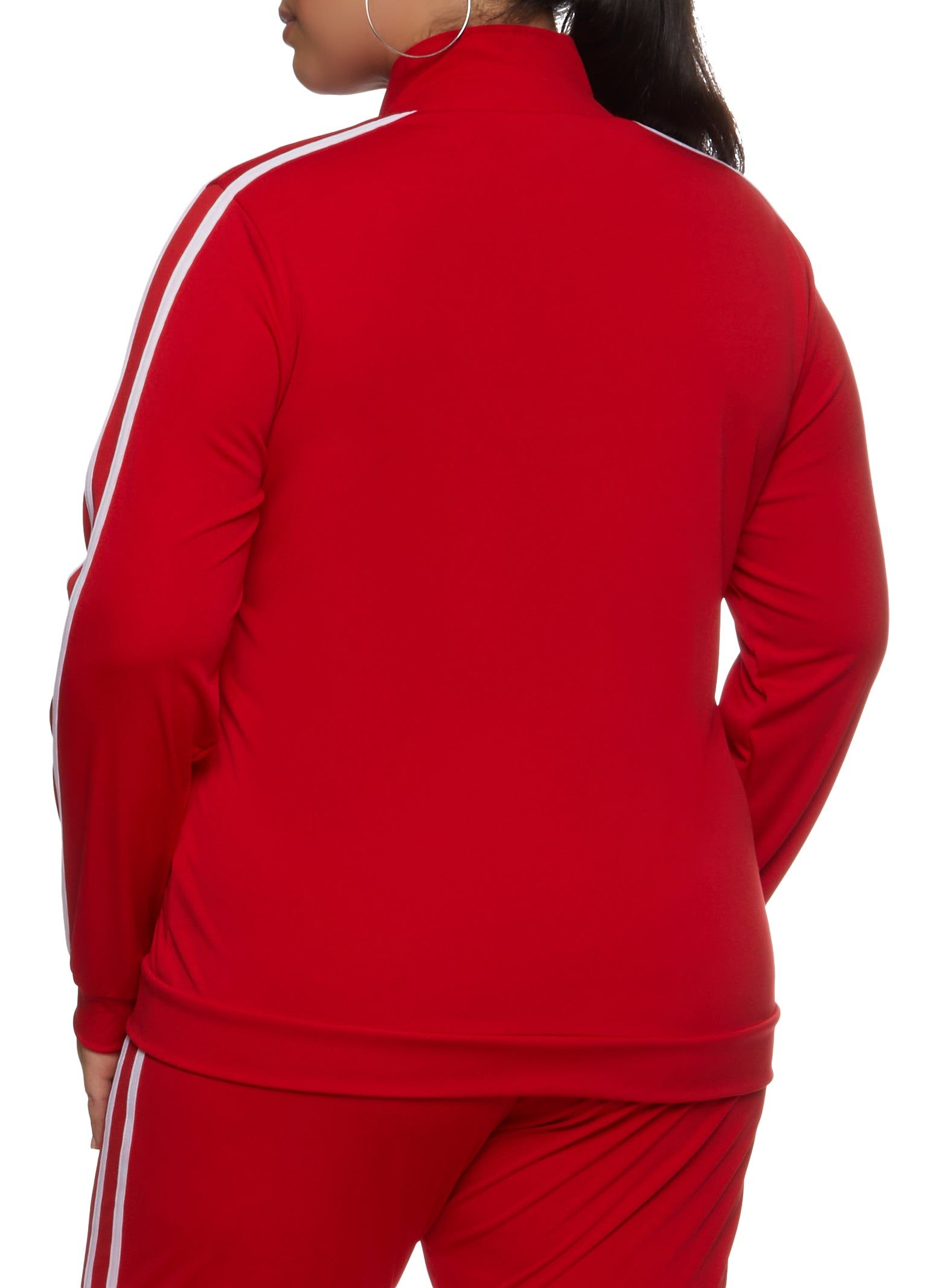 Plus Size Varsity Striped Zip Front Track Jacket sold by Rainbow product image thumbnail 3