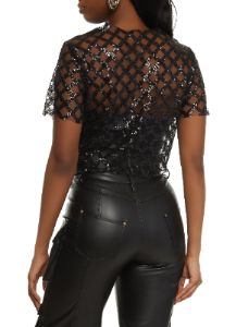 Tulle Sequin Crop Top sold by Rainbow