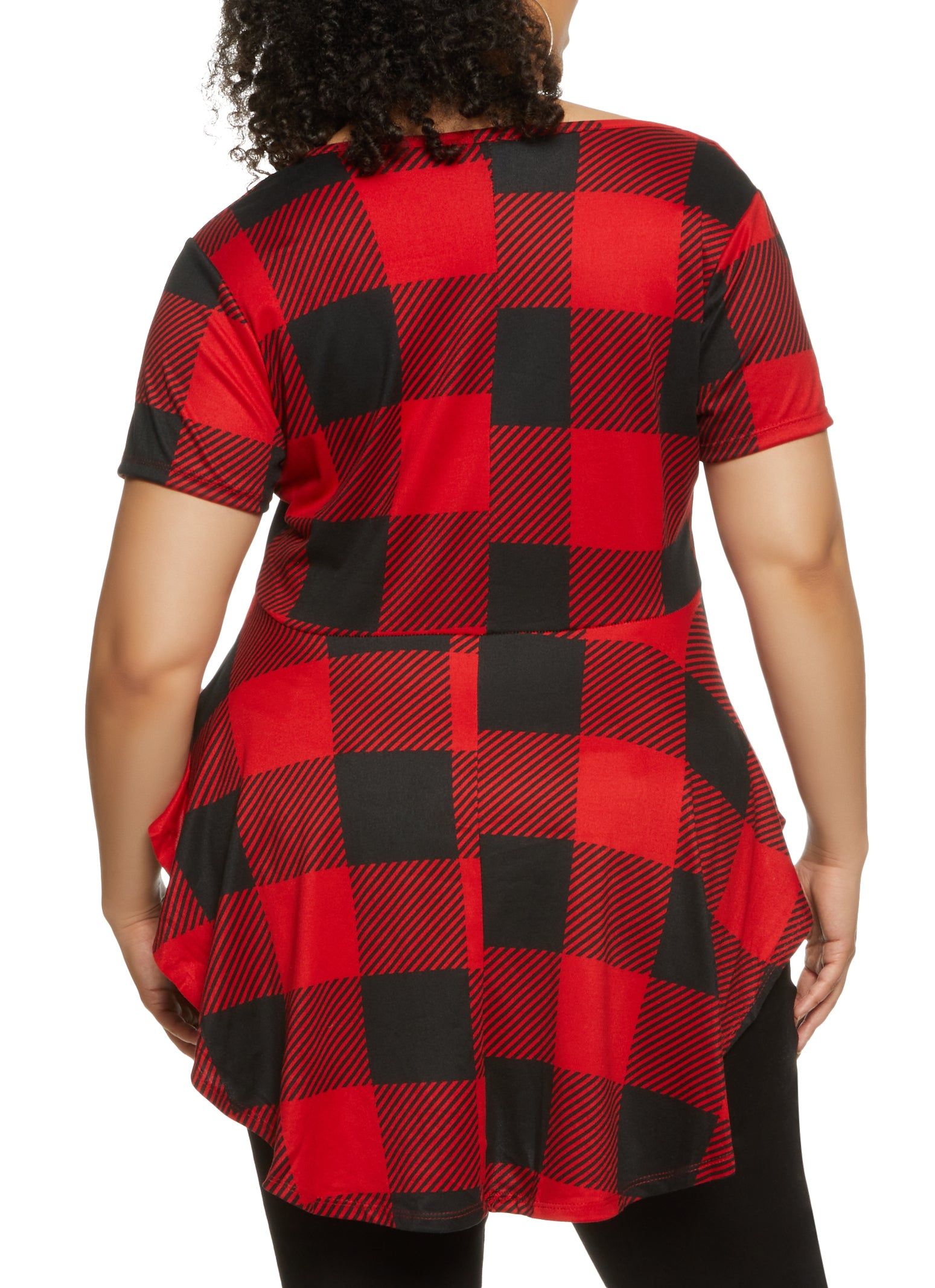 Plus Size Plaid Round Hem Top sold by Rainbow product image thumbnail 2
