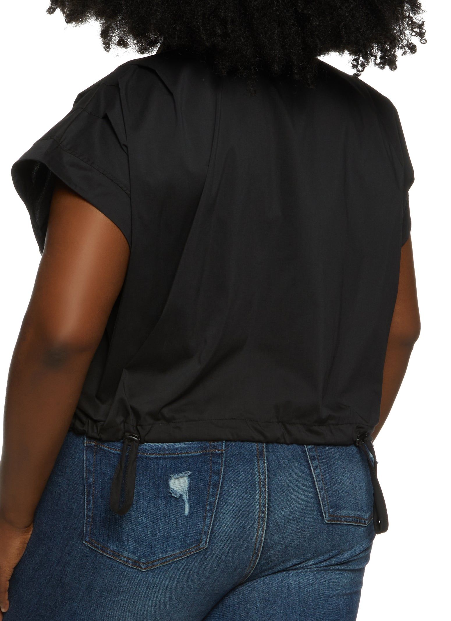 Plus Size Toggle Hem Button Front Shirt sold by Rainbow product image thumbnail 2