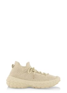 Solid Textured Knit Lace Up Athletic Sneakers sold by Rainbow